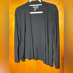 Frank Lyman Elegant Black Drape Cardigan, Size 16